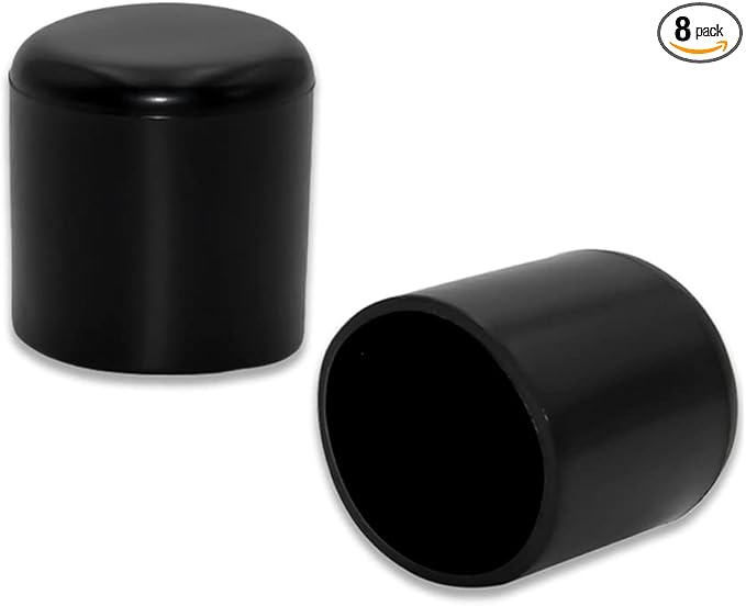 Flyshop 3/4", 19 mm, Patio Round Chair Leg Caps, Furniture Table Feet Covers Floor Protectors, Flexible Anti-Scratch PVC Legs Tips, 8 Pack, Black by Flyshop