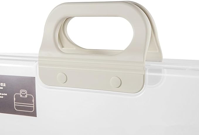 Portable File Box Clear Waterproof Document Storage Box with Snaps PP Files Organizer Cases for A4 Paper Magazines Notebooks School or Office Supplies (1pcs, White) - Image 4