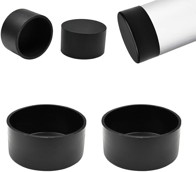 2-15/16" (74.5mm) Silicone Chair Leg Floor Protectors, Rubber Chair Leg Caps, Non-Slip Furniture Pads Round Chair Feet Covers End Caps for Hardwood Floors, Patio & Table Foots, Black (2PCS) by EASYEAH