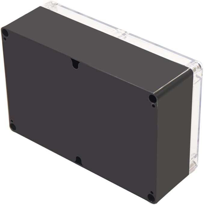 Project Box IP65 Waterproof Junction Box ABS Plastic Black Electrical Boxes DIY Electronic Project Case Power Enclosure Clear Cover 9.06"x5.91"x3.35" - Image 7