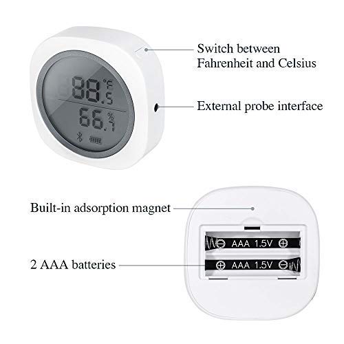 Inkbird IBS-TH1 Plus Wireless Bluetooth Temperature and Humidity Monitor Thermometer and Hygrometer Used for Brewing Meat Plant Cigar Storage (Battery not Included) - Image 3