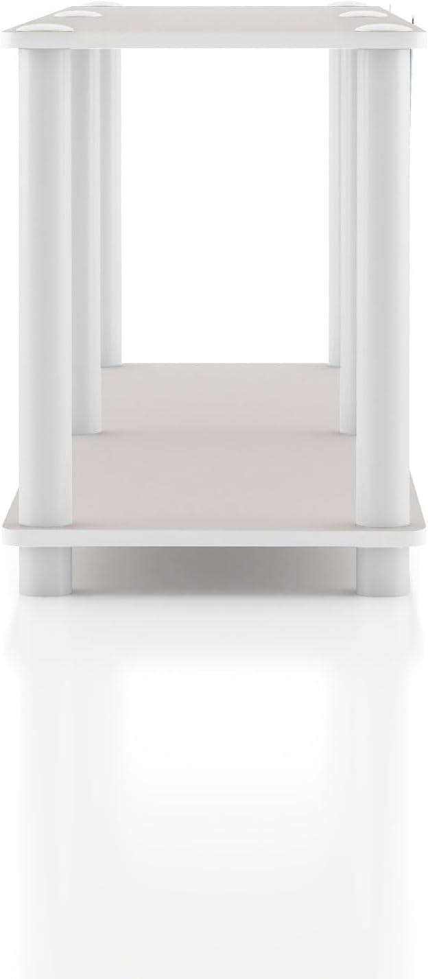 Homes: Inside + Out Apexa Modern 2-Tier Extra Wide Shelving Units, Collectibles Display Shelves, Easy Assembly Low Shelf, Home Storage Organizer for Living Room, Bedroom, Office, Taupe Grey - Image 12