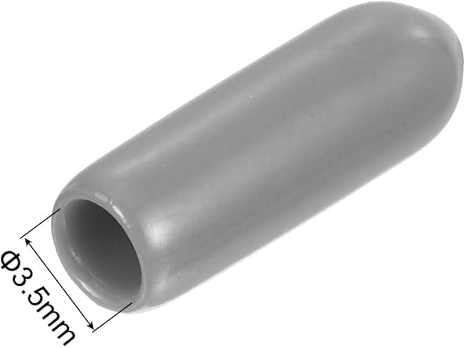 uxcell 20pcs Rubber End Caps Protective Caps 3.5mm ID Vinyl PVC Round Tube Bolt Cap Cover Screw Thread Protectors, Light Grey - Image 3