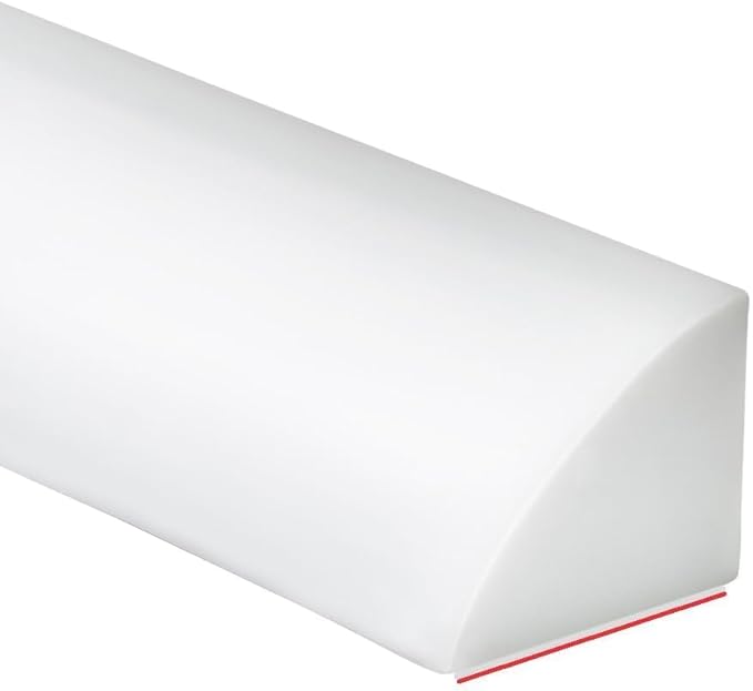 Duzzy 118 Inch Flexible Quarter Round Molding, Silicone Rubber Peel and Stick Shower Water Barrier Suitable for the Shower Corner or Kitchen Countertop Sink and Cooktop by Duzzy
