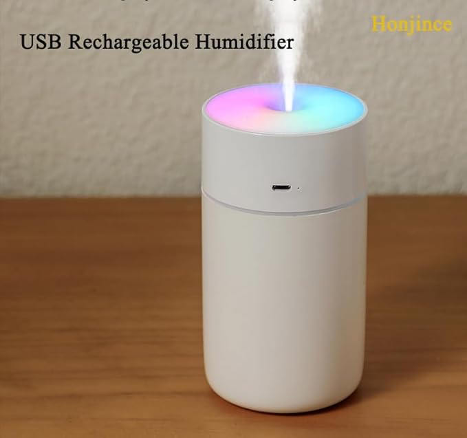 Humidifier, Humidifiers for Bedroom with Colorful Atmosphere Lights,2 Mist Modes Quiet, Easy to Clean, Small Portable for Plants, Baby, Car, Travel and Office(White) - Image 3