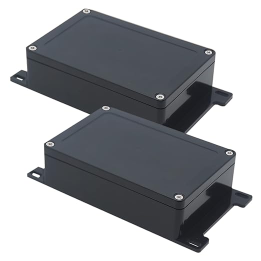Zulkit Junction Box ABS Plastic Dustproof Waterproof IP65 Universal Electrical Boxes Project Enclosure with Fixed Ear Black 5.91 x 3.94 x 1.73 Inch (150 x 100 x 44 mm)(Pack of 2) by Zulkit