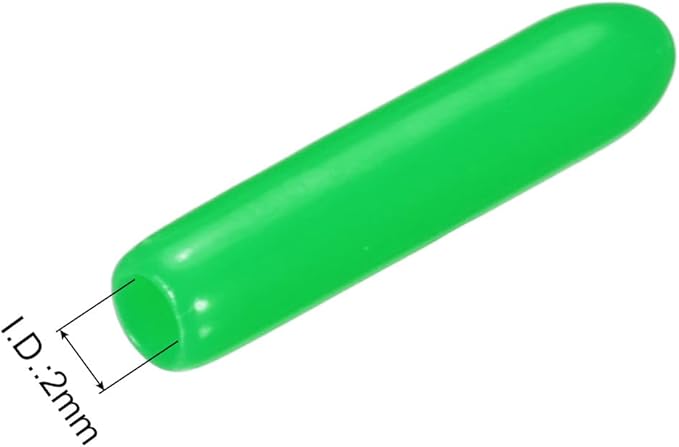 uxcell 20pcs Rubber End Caps 2mm ID Vinyl PVC Round Tube Bolt Cap Cover Screw Thread Protectors Green - Image 3