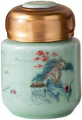 Storage Tank Ceramic Liquid Sealed Jar With Silicone Lid Leak-proof Chinese Medicine Ointment Square Jar Honey Storage Jar Ointment Tea Jar Tea Storage Caddy(A) by Unknown