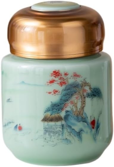 Storage Tank Ceramic Liquid Sealed Jar With Silicone Lid Leak-proof Chinese Medicine Ointment Square Jar Honey Storage Jar Ointment Tea Jar Tea Storage Caddy(A) by Unknown
