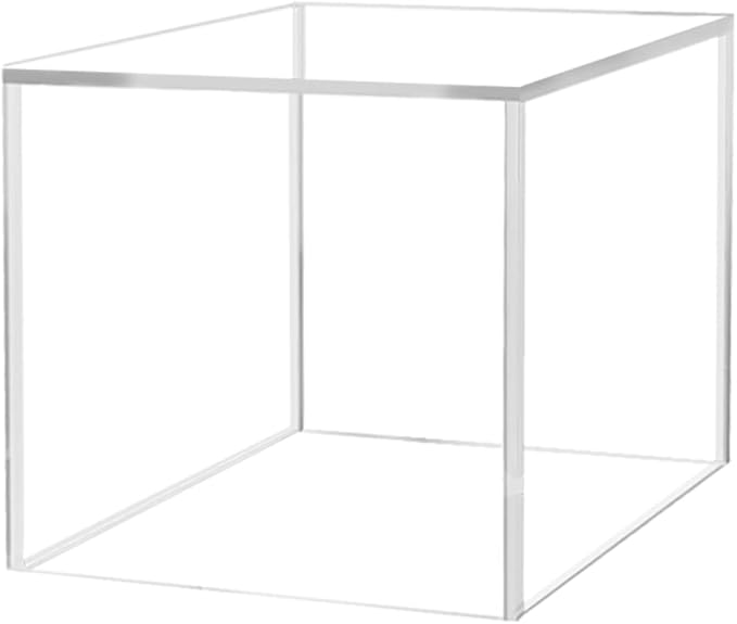 Marketing Holders 3" Acrylic Display Riser Box with One Open Side No Lid Versatile Clear Square Retail Product Platform and Merchandise Storage Bin One Piece No Assembly Flippable Box by MarketingHolders