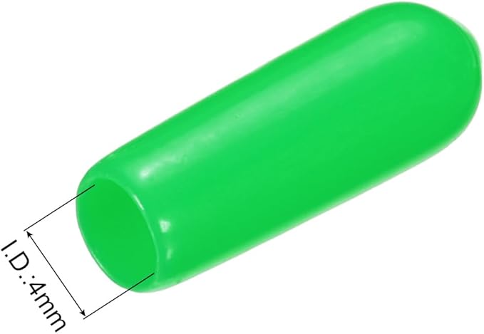 uxcell 20pcs Rubber End Caps 4mm ID Vinyl PVC Round Tube Bolt Cap Cover Screw Thread Protectors Green - Image 3