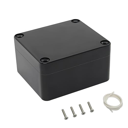 LeMotech Electrical Box ABS Plastic Project Box IP65 Waterproof Junction Box Project Case Universal Enclosure for Electronics Black 2.48x 2.28x 1.37 inch(63x58x35mm)(Pack of 1) by LeMotech