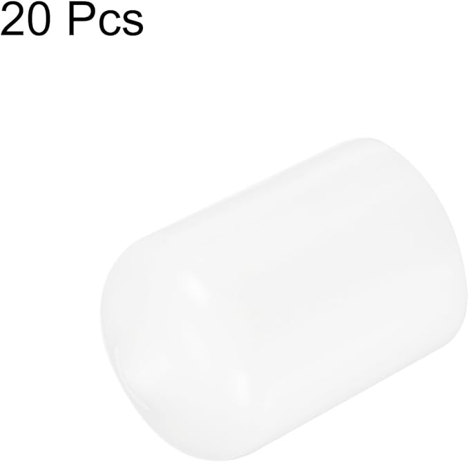 uxcell 20pcs Rubber End Caps 15.5mm ID Vinyl Round Tube Bolt Cap Cover Thread Protectors White - Image 2
