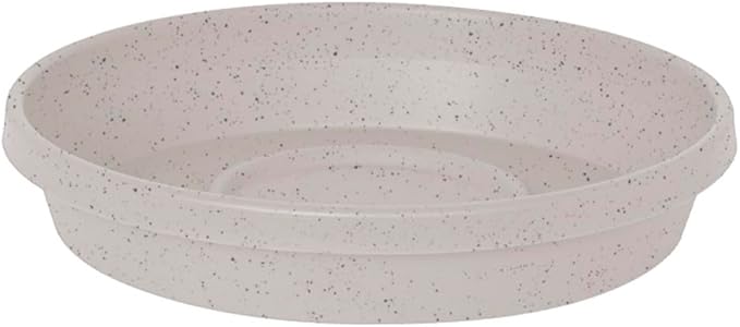 Bloem Terra Resin Saucer Tray: 9.25" Bottom Width - Vanilla Bean - Matte, Durable, Ribbed Bottom, Indoor and Outdoor, Fits 12" Terra Pots by Bloem