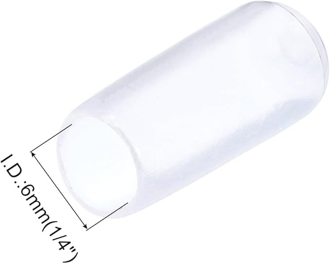 uxcell 20pcs Rubber End Caps 6mm(1/4") ID Vinyl PVC Round Tube Bolt Cap Cover Screw Thread Protectors Clear - Image 3