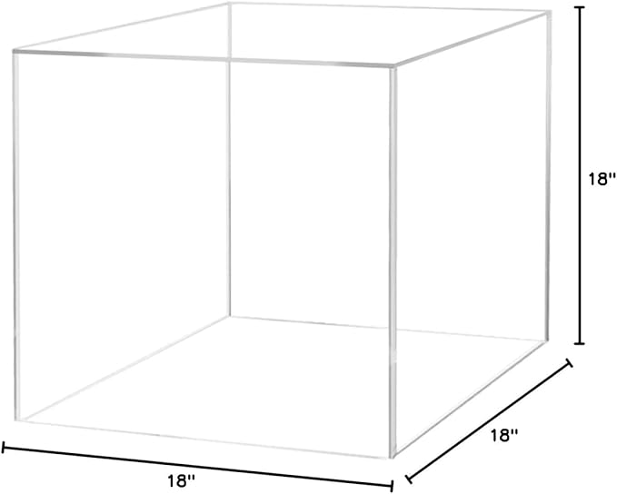 18" Acrylic Display Riser Box with One Open Side No Lid Versatile Clear One Piece Square Retail Merchandise Storage Bin or Product Platform No Assembly by Marketing Holders - Image 6