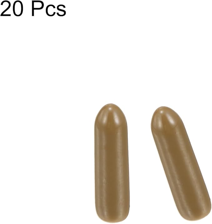 uxcell 20pcs Rubber End Caps 2.5mm ID Vinyl PVC Round Tube Bolt Cap Cover Screw Thread Protectors Light Brown - Image 2