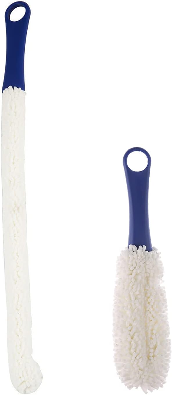 Bottle Cleaning Brush - Set of 2 Different Sizes Flexible Bottle Scourer - Multi-Function Household Cleaning Tools for Cleaning of Wine Decanters, Goblets, Glasses, Cups by LJDJ