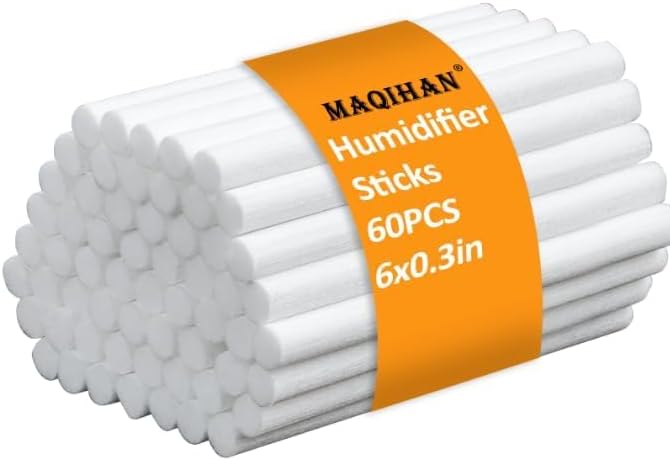 60PCS Humidifier Stick Filter Refill - 6In Humidifier Filter Sticks Air Diffuser Pure Wicks Refill Cotton Filter Stick Replacement Wicks for Small Portable Diffuser in Office Bedroom Home by MaqiIhanCustomOfficial