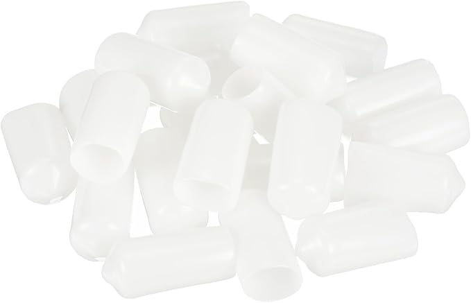 uxcell 20pcs Rubber End Caps 10.5mm ID Vinyl Round Tube Bolt Cap Cover Thread Protectors White - Image 4