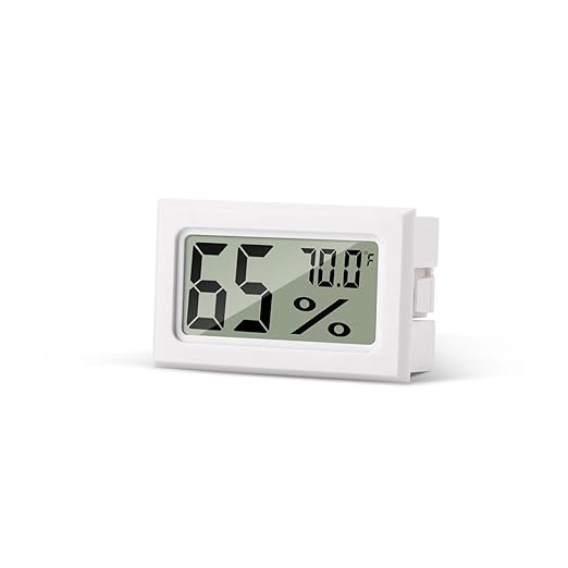 Atogou Mini Hygrometer Indoor Humidity Meter, Digital Humidity Gauge Indoor Thermometer (℉) for Home, Office, Reptile, Car, Greenhouse, Lab, Terrarium, Cellar, Humidors A02 White by ATOGOU