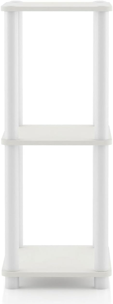 Homes: Inside + Out Apexa Modern 3-Tier Narrow Shelving Units, Collectibles Display Shelves, Easy Assembly Standing Shelf, Home Storage Organizer for Living Room, Bedroom, Office, White - Image 13