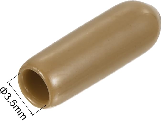 uxcell 20pcs Rubber End Caps 3.5mm(1/8") ID Vinyl PVC Round Tube Bolt Cap Cover Screw Thread Protectors Light Brown - Image 3