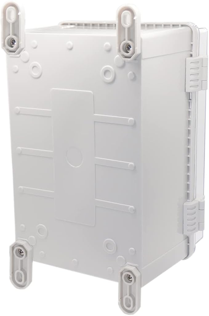 Zulkit Junction Box ABS Plastic Dustproof Waterproof IP65 Electrical Boxes Hinged Shell Outdoor Universal Project Enclosure Grey Clear Cover With Mounting Plate 11.8 x 7.9 x 6.3 inch (300x200x160mm) - Image 4