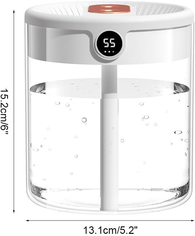 Smart Humidifier, Double Nozzle Cool Mist Humidifier with Night Light, 2L Top Fill Air Humidificador for Home Bedroom Office - Image 2