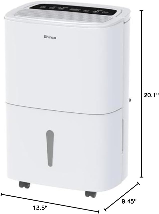 Shinco 6,000 Sq.Ft Energy Star Dehumidifier with WIFI, Ideal for Large Rooms and Home Basements, Efficient Moisture Removal with Adjustable Humidity Control, 1.32 Gallons Water Tank - Image 10