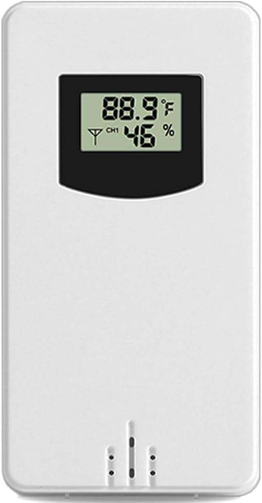 Digital Indoor Outdoor Wireless Remote Sensor, Temperature and Humidity Meters, Sutible for Weather Station with Rain Gauge (3378R) by BIUWING