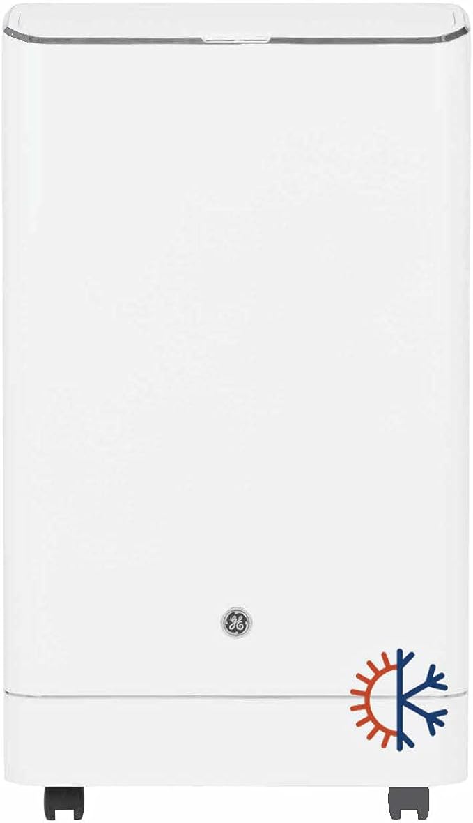 GE 9,950 BTU SACC Portable Air Conditioner for Medium Rooms up to 350 sq ft., Digital Controls, Remote Control, Perfect for Bedroom or Living Room, Easy Install Kit Included, White by GEAppliances