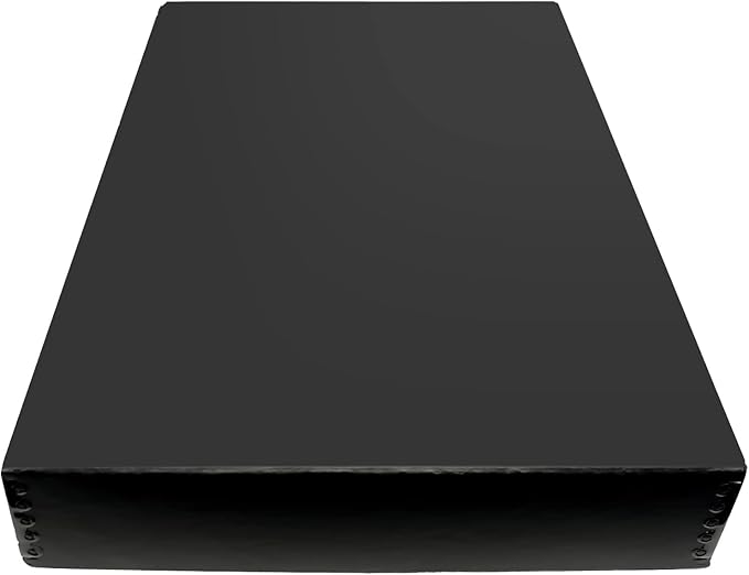 Lineco 13x19 Black Museum Storage Box, Removable Lid and Drop Front Design, 13.5 x 19.5 x 3 in Archival with Metal Edge, For Picture Longevity, Photos, Document, Crafts, Paper Art Print by Lineco