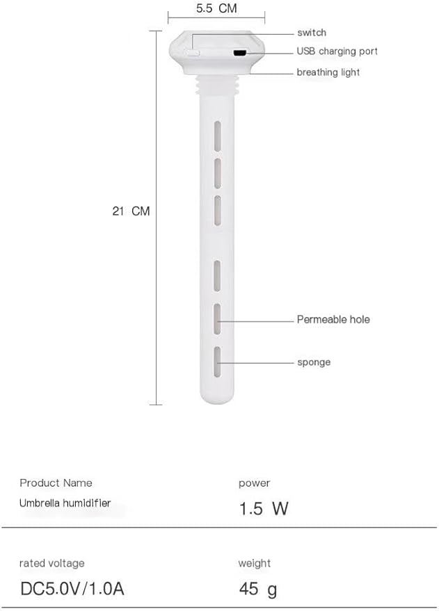 White Portable Mini Humidifier, Water bottle USB Cool Mist Small Humidifier with blue Lights.Perfect for Bedroom, Office, Plants, travel & Car(2PCS) - Image 7