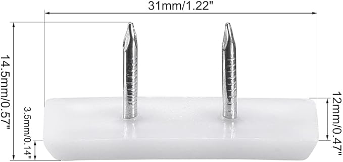uxcell Furniture Feet Nail Plastic Glide Nails Square Chair Table Leg Protector Pads 31mm x 12mm White 20pcs - Image 2