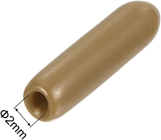 uxcell 20pcs Rubber End Caps 2mm ID Vinyl PVC Round Tube Bolt Cap Cover Screw Thread Protectors Light Brown - Image 3