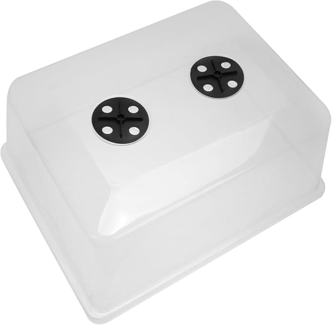PRETYZOOM Elevated Lid for Starter Tray, Clear Plant Propagator Lids, Germination Tray Lid Started, Heightened Lids with Adjustable Humidity Vent (35x28x16cm) - Image 9