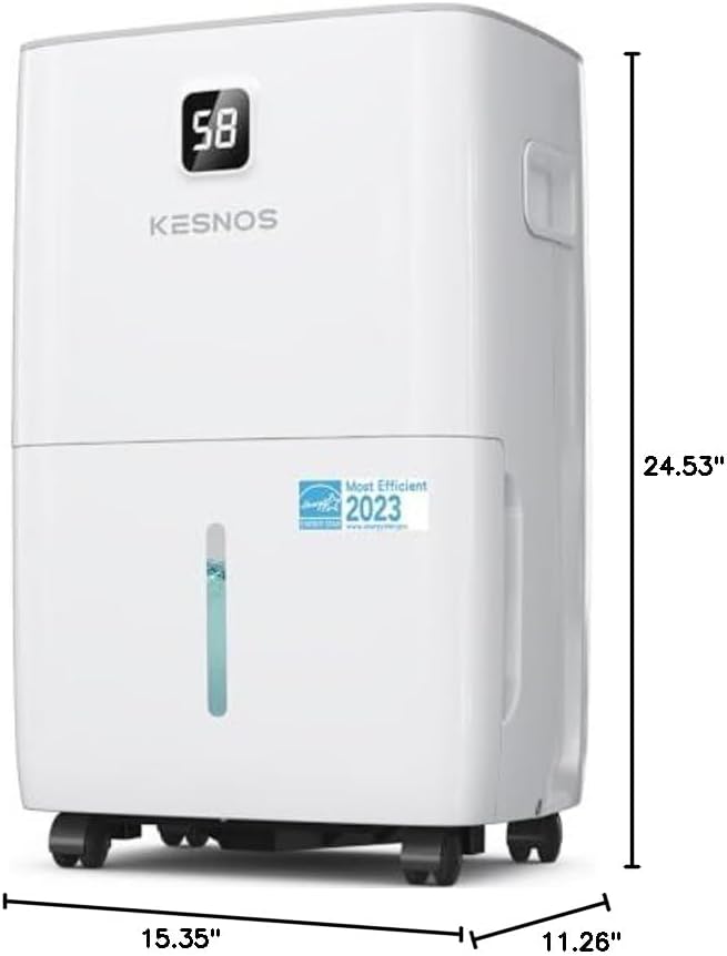 Kesnos 120 Pints Energy Star Dehumidifier for Home & Basement with Drain Hose, Front LED Display and 1.06 Gal Water Tank, Ideal for Spaces up to 6,500 Sq. Ft., Featuring Auto Defrost & Timer Function - Image 10