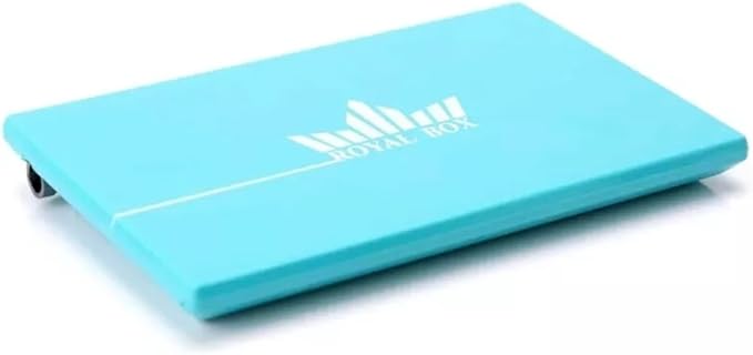 Generic Original Royal Box Turquoise Blue 8 Compartment Snuff Storage Box with Built in 3"" Metal Alloy Straw, Black - Image 4