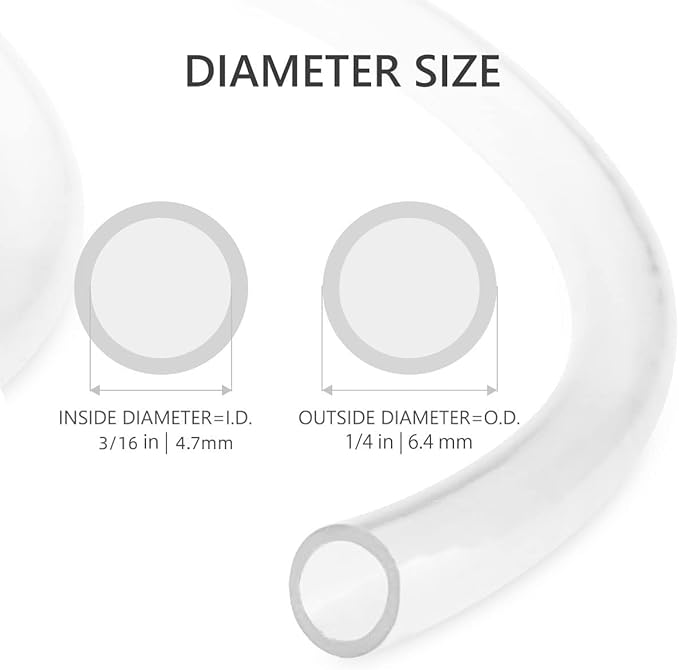 Eastrans 3/16" I.D. x 1/4" O.D. Clear Vinyl Tubing 50 Feet, Flexible Hybrid PVC Tubing Hose, Lightweight Plastic Tube UV Chemical Resistant Vinyl Hose, BPA Free and Non Toxic - Image 4