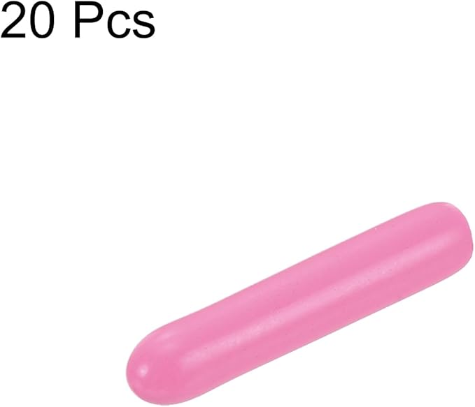 uxcell 20pcs Rubber End Caps 2mm ID Vinyl PVC Round Tube Bolt Cap Cover Screw Thread Protectors Pink - Image 2