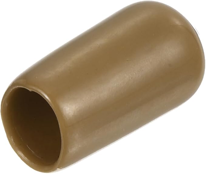 uxcell 20pcs Rubber End Caps 8mm(5/16") ID Vinyl PVC Round Tube Bolt Cap Cover Screw Thread Protectors Light Brown by uxcell
