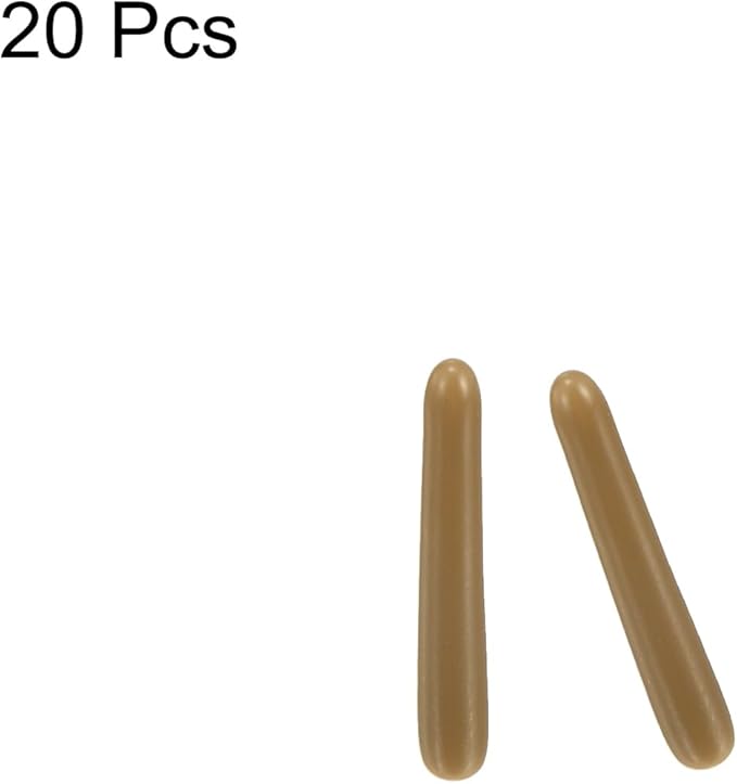 uxcell 20pcs Rubber End Caps 1.3mm ID Vinyl PVC Round Tube Bolt Cap Cover Screw Thread Protectors Light Brown - Image 2
