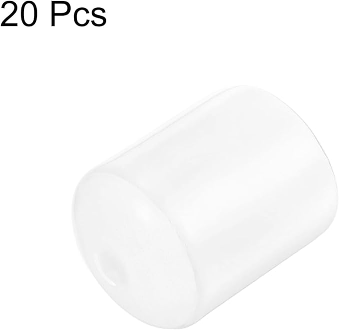 uxcell 20pcs Rubber End Caps Protective Caps 26mm(1 Inch) ID Vinyl PVC Round Tube Bolt Cap Cover Screw Thread Protectors, Clear - Image 2