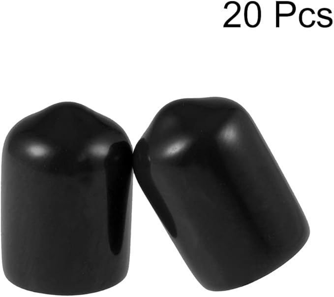 uxcell 20pcs Rubber End Caps 3/8"(9.5mm) ID Vinyl Round Tube Bolt Cap Cover Thread Protectors Black - Image 2