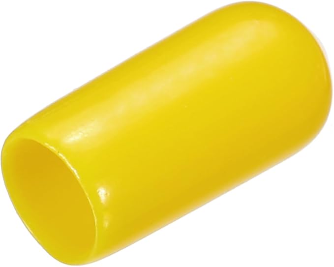 uxcell 20pcs Rubber End Caps 6mm(1/4") ID Vinyl PVC Round Tube Bolt Cap Cover Screw Thread Protectors Yellow by uxcell