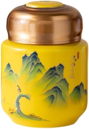 Storage Tank Ceramic Liquid Sealed Jar With Silicone Lid Leak-proof Chinese Medicine Ointment Square Jar Honey Storage Jar Ointment Tea Jar Tea Storage Caddy(B) by Unknown