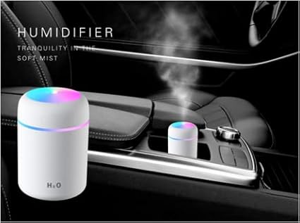 Colorful Cool Mini Humidifier, Essential Oil Diffuser, Aroma Essential USB Personal Desktop Humidifier for Car, Office Room, Bedroom etc,2 Adjustable Mist Modes (White) - Image 4