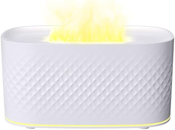 Portable Small Humidifier Dual Nozzle - Large Cool Mist Humidifiers Double Spray Ports, Water Shortage Protection, Ultra-Quiet, Mini Humidifier for Bedroom Plants Office Car Travel (Flame White) by KAIMRED
