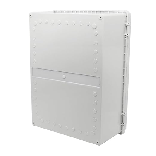 Zulkit Junction Box ABS Plastic Waterproof IP65 Electrical Boxes Hinged Shell Outdoor Universal Project Enclosure with Mounting Plate and Wall Brackets Grey (390x290x160 mm) - Image 7